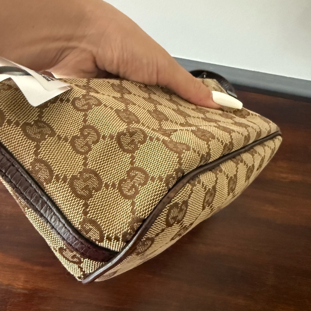SOLD-Vintage Gucci GG Monogram Canvas Pochette Shoulder Bag - Picture 12 of 16